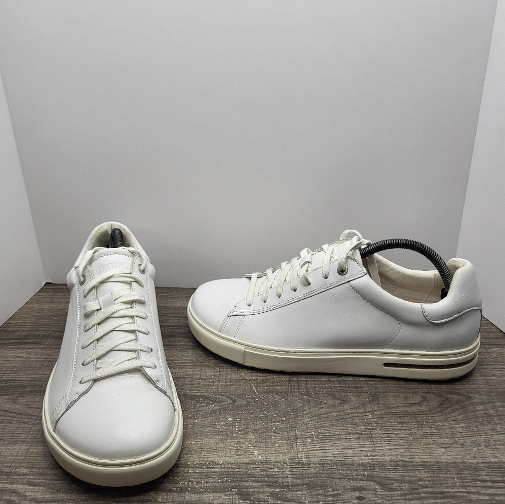 Birkenstock White Leather Low-Top Sneakers